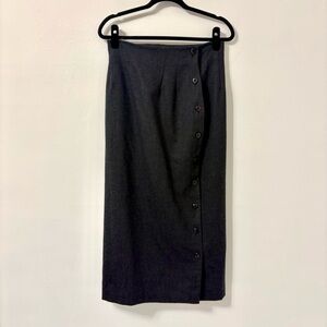 Vintage Jacobson’s Signature 100% Wool Gray Button Front Skirt Sz 10